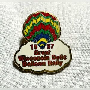 1997 Great Wisconsin Dells Balloon Rally Enamel Pin - Colorful Hot Air Balloon